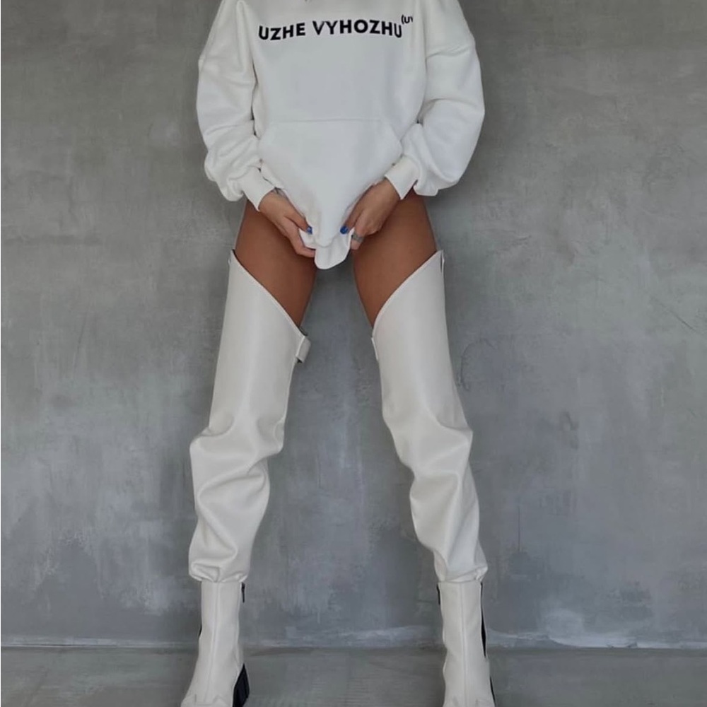 White Over-the-Knee socks BURNING MAN STYLE